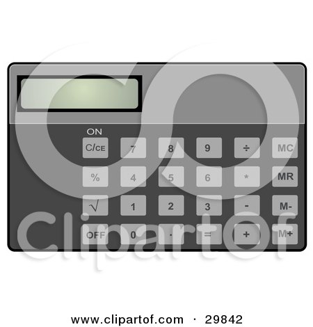 Clipart Illustration of a Solar Calculator With A Display And Buttons by Melisende Vector