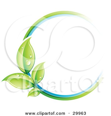 Clipart Illustration of a Pre-Made Logo Of A Circle Of Colors And Leaves by beboy