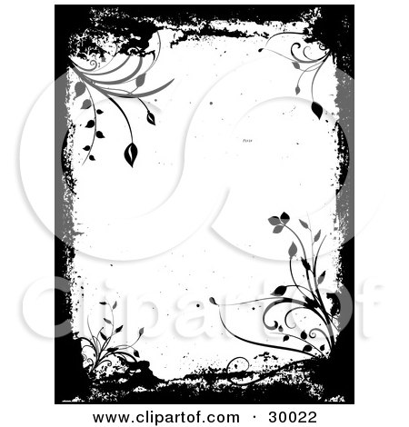 Clipart Illustration of White And Black Grasses And Grunge Over A Textured Brown Background With Stains by KJ Pargeter