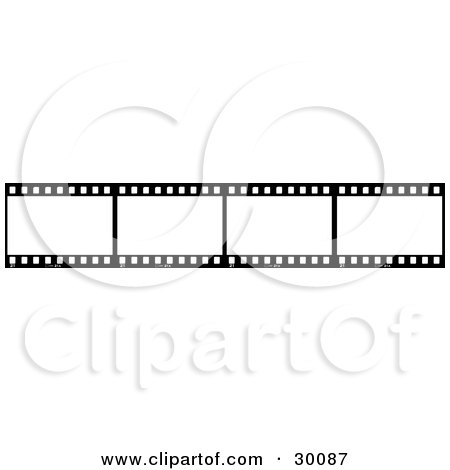 Clipart Illustration of a Film Strip Of Blank White Frames by KJ Pargeter