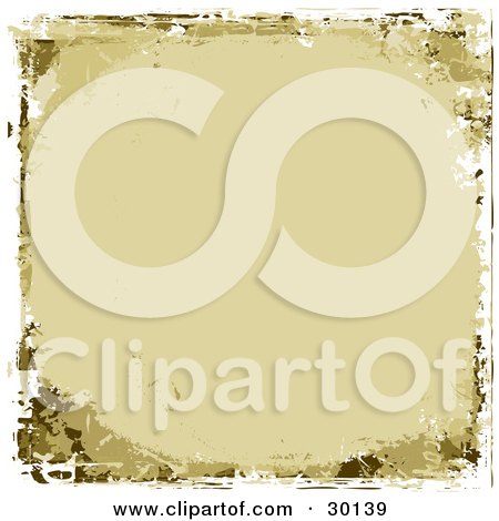 Clipart Illustration of a Tan Background With Brown And White Grunge Borders by KJ Pargeter