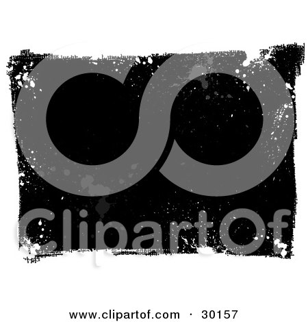 Clipart Illustration of a Black Grunge Background Bordered By White Splotches And Marks by KJ Pargeter