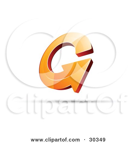 Clipart Illustration of a Pre-Made Logo Of An Orange Circling Arrow by beboy