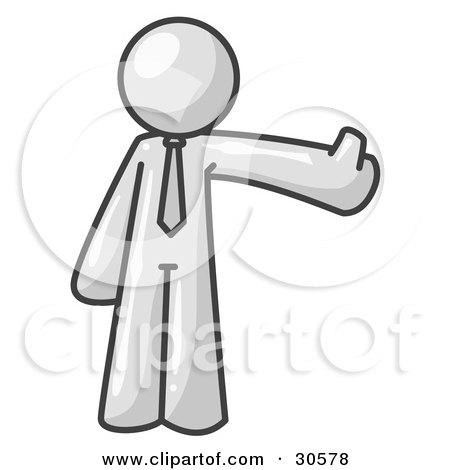 Clipart Illustration of a White Business Man Giving the Thumbs Up by Leo Blanchette