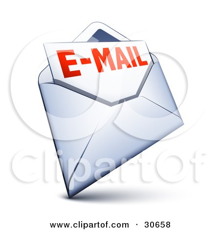 Clipart Illustration of a White Envelope With An Email Inside by beboy