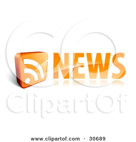 Clipart Illustration of an Orange News Site Icon With An RSS Symbol by beboy