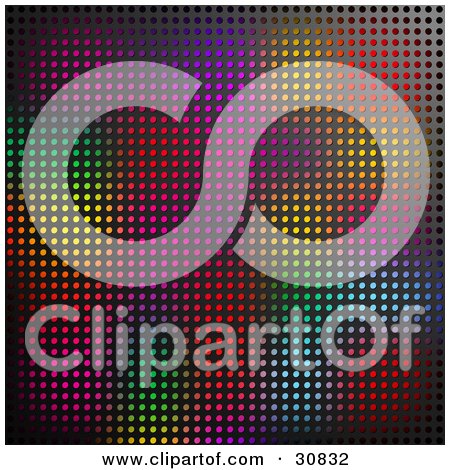 Clipart Illustration of a Colorful Pink, Red, Purple, Yellow, Orange, Green And Blue LED Light Patterned Background by elaineitalia