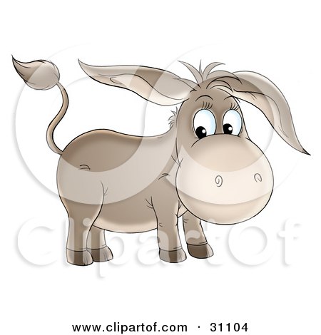 Clipart of a Cute Baby Donkey - Royalty Free Vector Illustration by