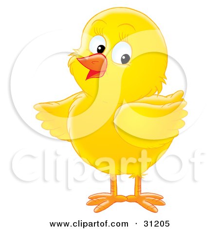 Clipart Illustration of an Adorable Yellow Chick Looking Back by Alex Bannykh