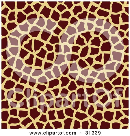 Clipart Illustration of a Brown And Tan Giraffe Patterned Background by KJ Pargeter