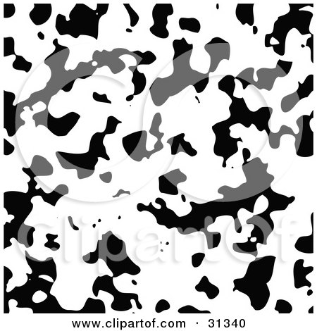 Clipart Illustration of a Black And White Spotted Dalmatian Patterned Background by KJ Pargeter