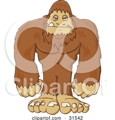 Big Hairy Sasquatch Or Big Foot, Standing And Facing Front Posters, Art Prints