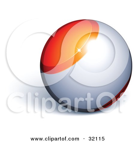 Clipart Illustration of a Pre-Made Logo Of An Orange And Silver Orb by beboy