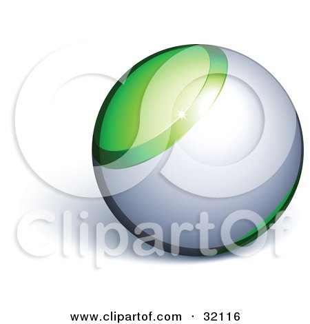 Clipart Illustration of a Pre-Made Logo Of A Green And Silver Orb by beboy