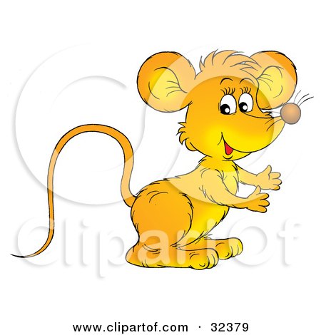 Clipart Illustration of a Cute Orange Mouse Standing And Facing To The Right by Alex Bannykh