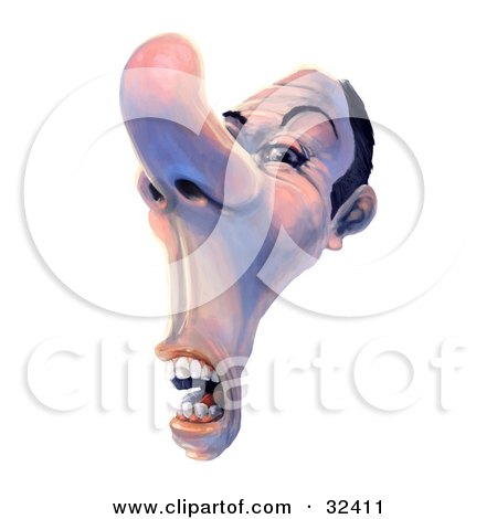 Clipart Illustration of a Snobby Man Sticking His Nose Up In The Air by Tonis Pan