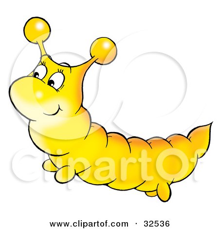 Clipart Illustration of a Cute Yellow Caterpillar by Alex Bannykh