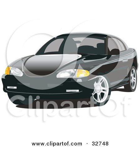 Clipart Illustration of a Ford Mustang Car by David Rey