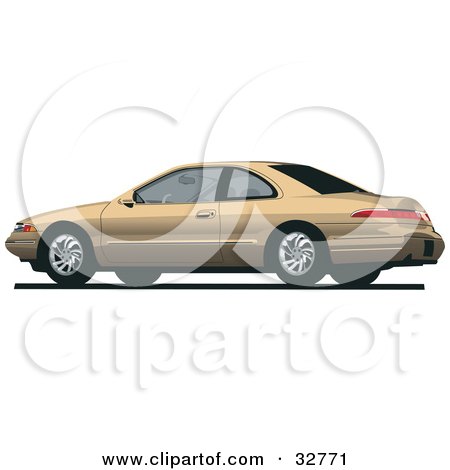 Clipart Illustration of a Gold Lincoln Mark Car by David Rey