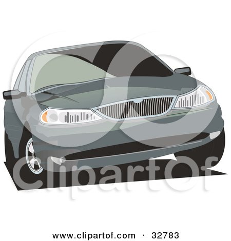Clipart Illustration of a Ford Contour Or Mercury Mystique Car With Privacy Glass by David Rey