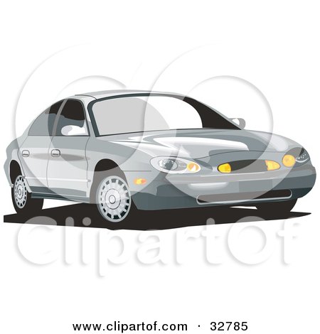 Clipart Illustration of a Silver Mercury Sable Car by David Rey