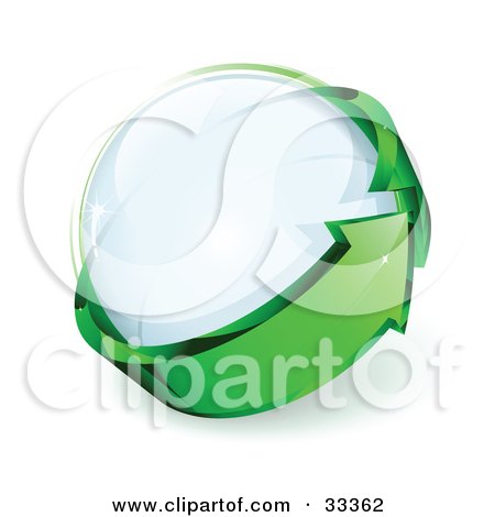 Clipart Illustration of a Glass Orb Being Circled By A Green Arrow by beboy