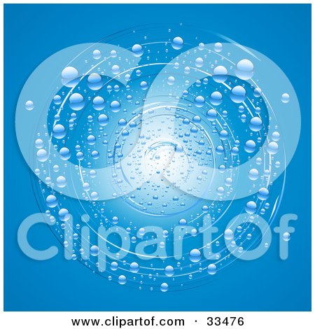 Clipart Illustration of a Swirling Whirlpool With Bubbles, On A Blue Background by elaineitalia
