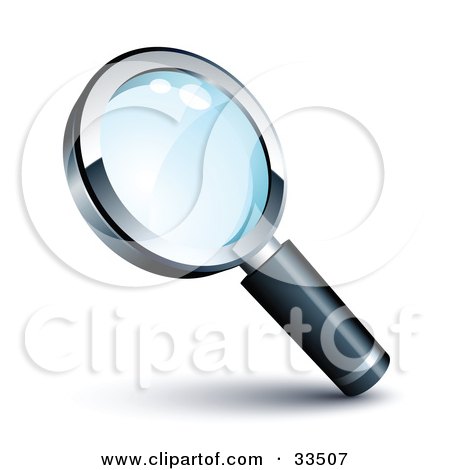 Clipart Illustration of a Researching Magnifying Glass With A Blank Handle by beboy