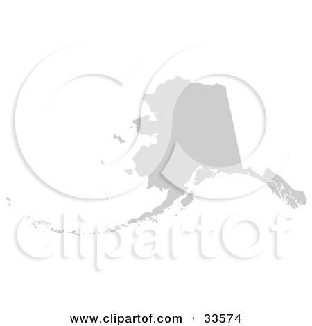Clipart Illustration of a Gray State Silhouette Of Alaska, United States, On A White Background by Jamers