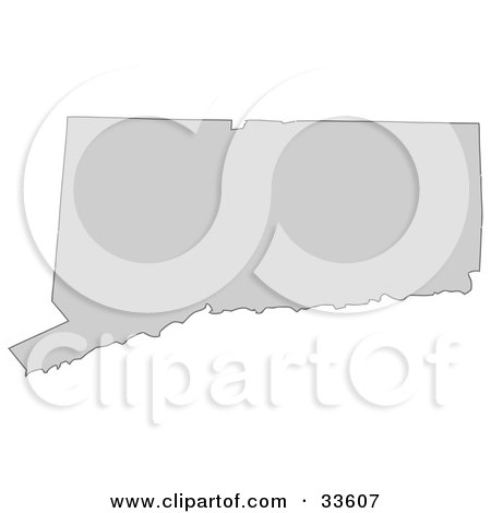 Clipart Illustration of a Gray State Silhouette Of Connecticut, United States, On A White Background by Jamers