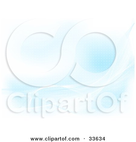 Clipart Illustation of a Gradient Blue Mesh Background With White Waves by KJ Pargeter