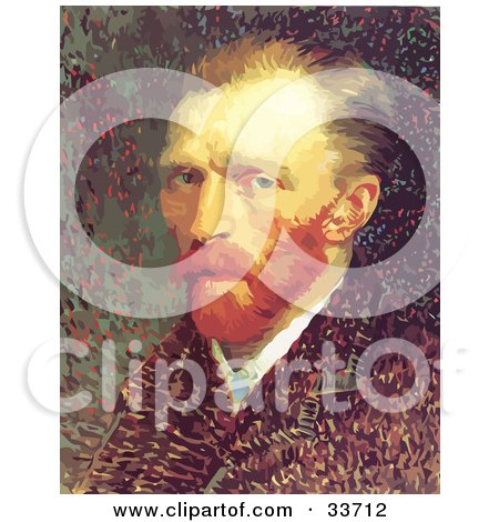Clipart Illustration of Van Gogh's Self Portrait  by JVPD