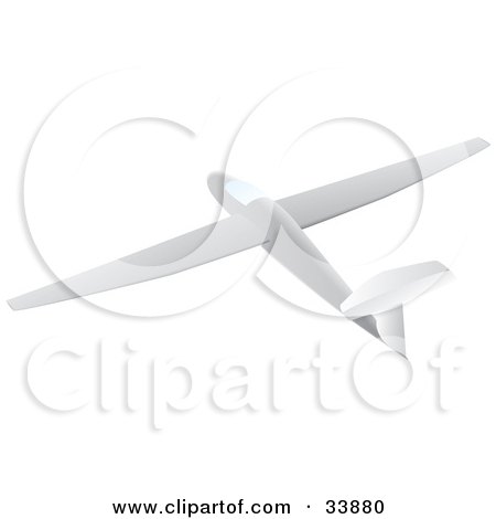 Clipart Illustration of a Fast Gray Airplane With Large Wings by Rasmussen Images
