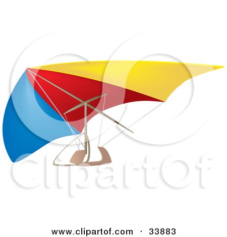 Clipart Illustration of a Colorful Hang Glider In The Air by Rasmussen Images