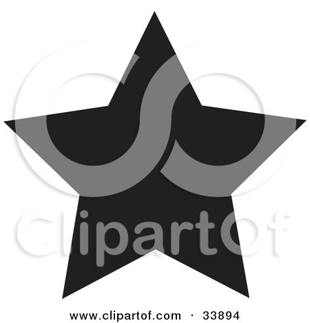 Clipart Illustration of a Black Silhouetted Star by Jamers