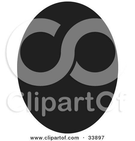 Clipart Illustration of a Black Silhouetted Oval by Jamers