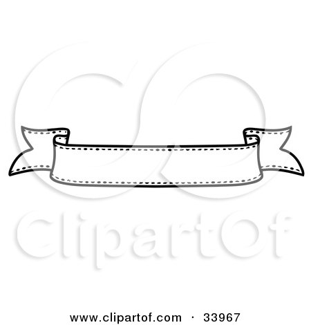 Clipart Illustration of a Black And White Waving Banner With White Text Space by C Charley-Franzwa