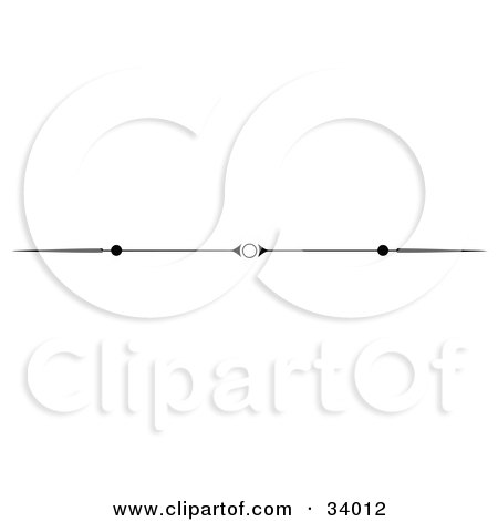Clipart Illustration of a Black And White Circle, Dot And Spear Header, Divider, Banner Or Lower Back Tattoo Design by C Charley-Franzwa