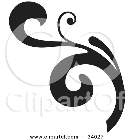 Clipart Illustration of a Bold Black Scroll by OnFocusMedia