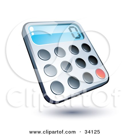 Clipart Illustration of a Compact Calculator With Rounded Buttons by beboy