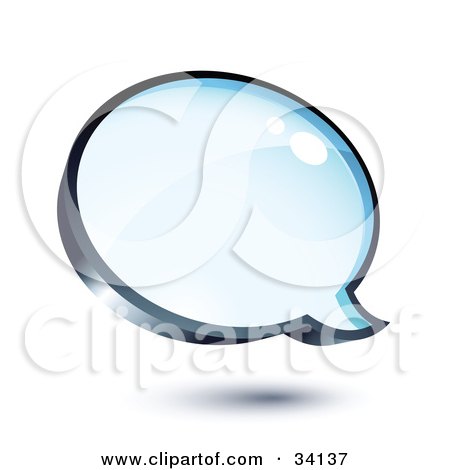 Clipart Illustration of a Shiny Blue Thought Balloon Or Instant Messenger Window by beboy
