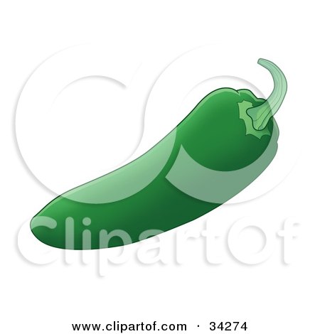 Clipart Illustration of a Fresh Green Chili Pepper by YUHAIZAN YUNUS