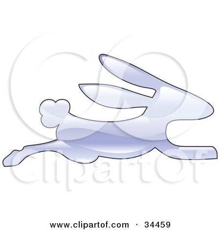 Clipart Illustration of a Rushed Bunny Rabbit Hopping by AtStockIllustration