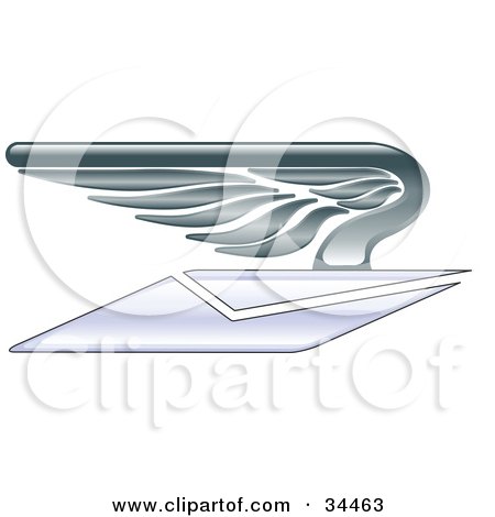 Clipart Illustration of a Winged Envelope Flying by AtStockIllustration