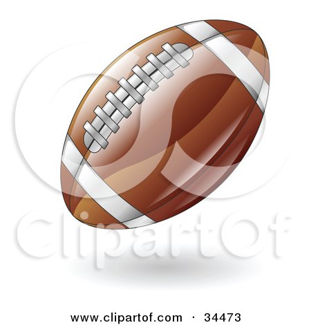 Clipart Illustration of a Hovering American Football by AtStockIllustration