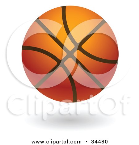 Clipart Illustration of a Hovering Leather Basketball by AtStockIllustration
