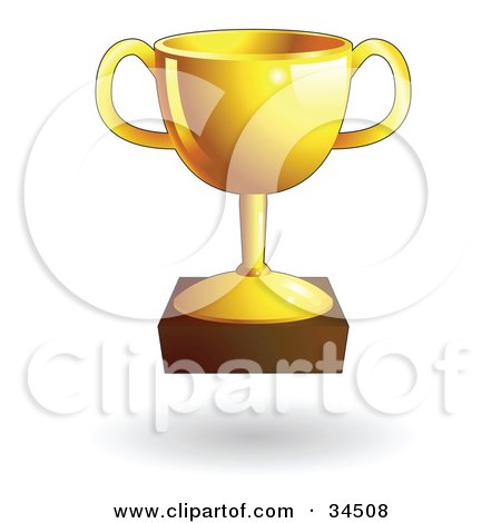 Clipart Illustration of a Shiny Gold Trophy Cup by AtStockIllustration