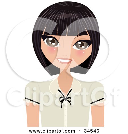 Clipart Illustration of a Friendly Caucasian Woman Smiling At The Viewer by Melisende Vector