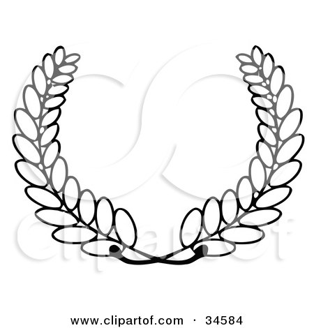Clipart Illustration of a Laurel of Wheat With the Stems Crossed by C Charley-Franzwa