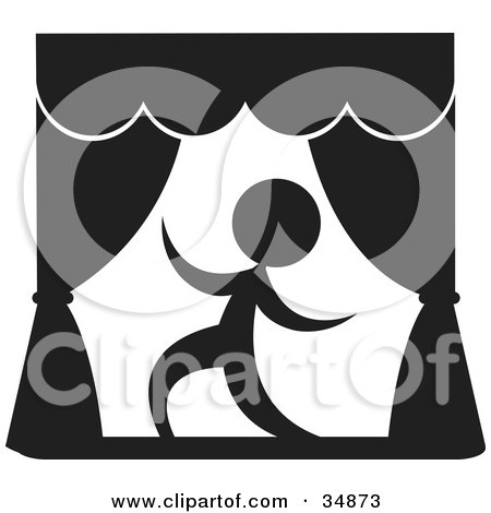 Clipart Illustration of an Actor Being Dramatic During A Play On A Stage by Alexia Lougiaki